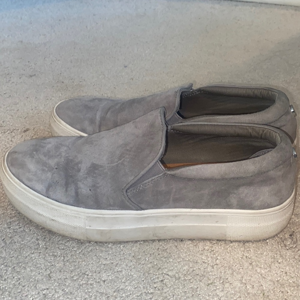 Steve Madden Gills Grey Suede Slip Ons
